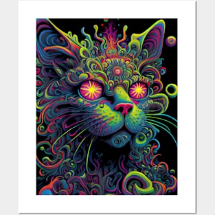 Psychedelic Cat 7.0 Posters and Art